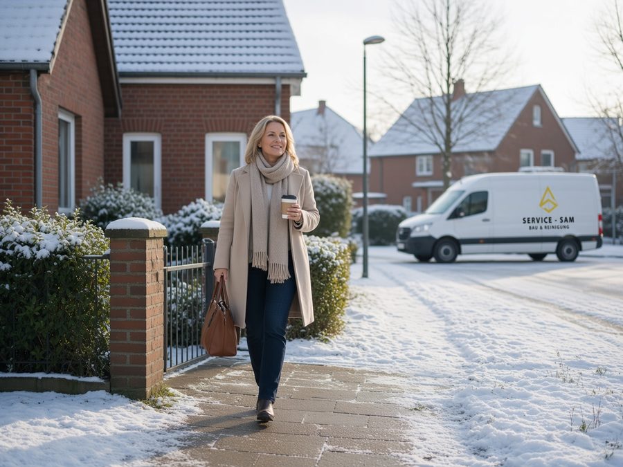 Sicher geräumter Zugang zu einem verwalteten Wohnobjekt